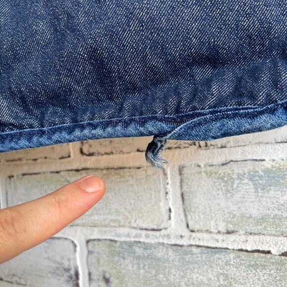 Vintage 70’s Sears Roebucks Sherpa Lined Jean Vest Size Large 20x25 preowned - Picture 5 of 5